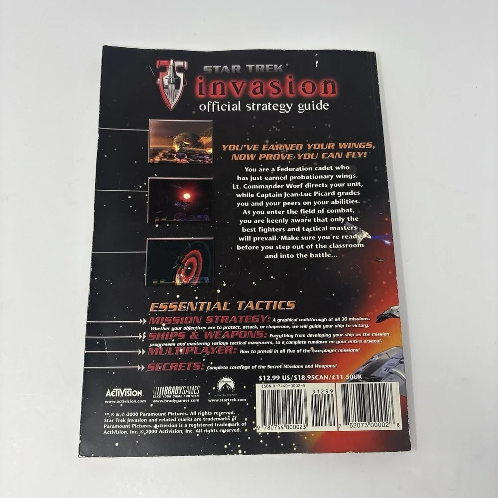 Star Trek Invasion Strategy Guide PS1 + New Worlds PC Manual Vintage 2000 Lot